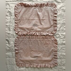 Betsey Johnson Light Pink Ruffle Throw Pillow Sham Set Coquette Elegant 12"X18"